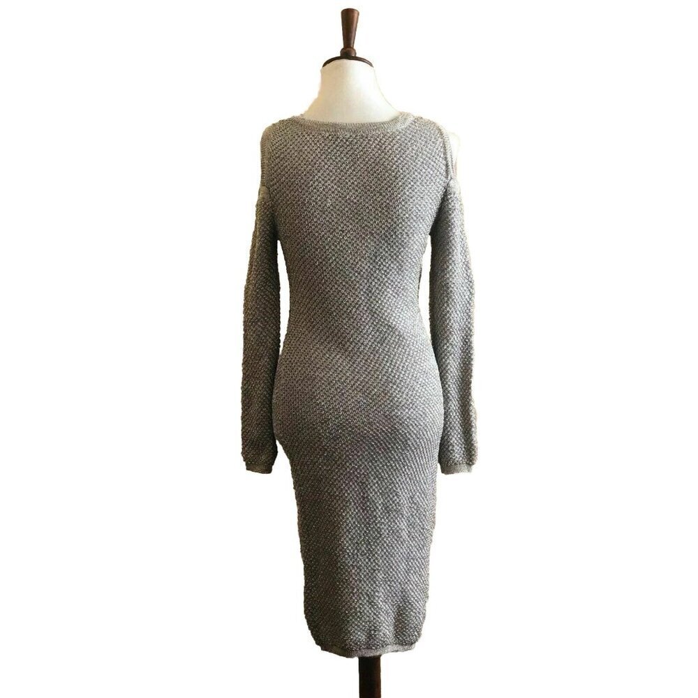 WOW Couture Women’s Gold Metallic Cold Shoulder Bodycon Sheath Dress Size S - Picture 10 of 11